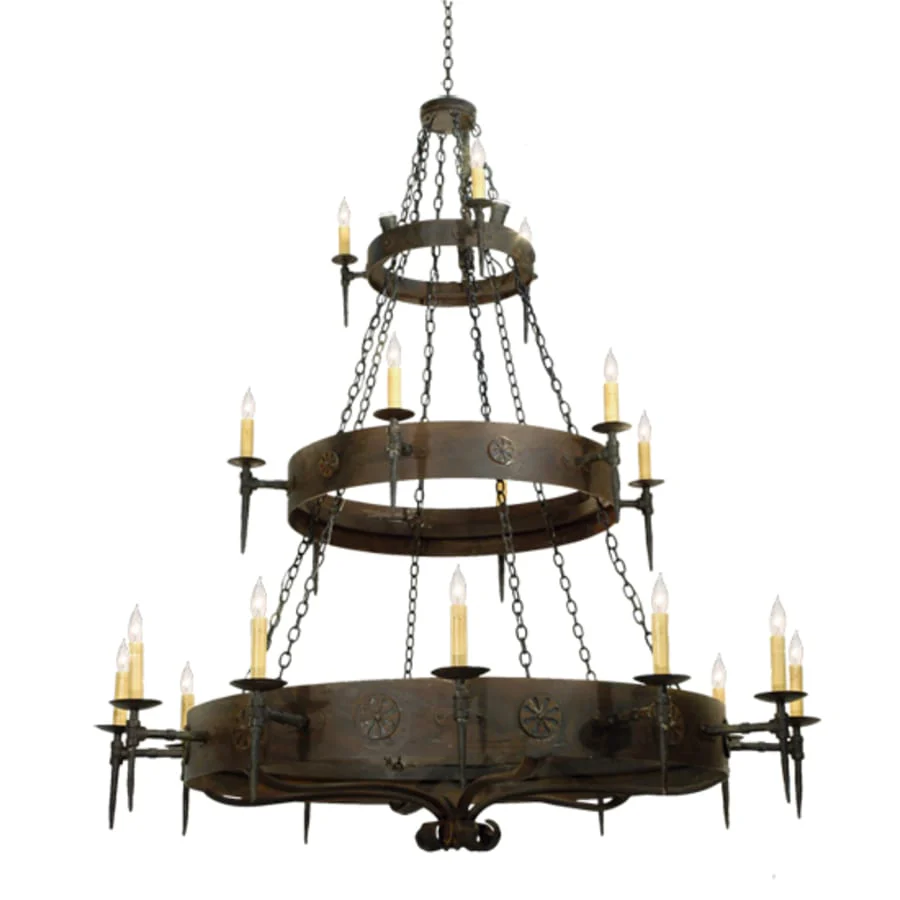 Meyda Tiffany Warwick 21 Light 72" Wide Taper Candle Style Chandelier - Hand Wrought Iron Finish - Image 1