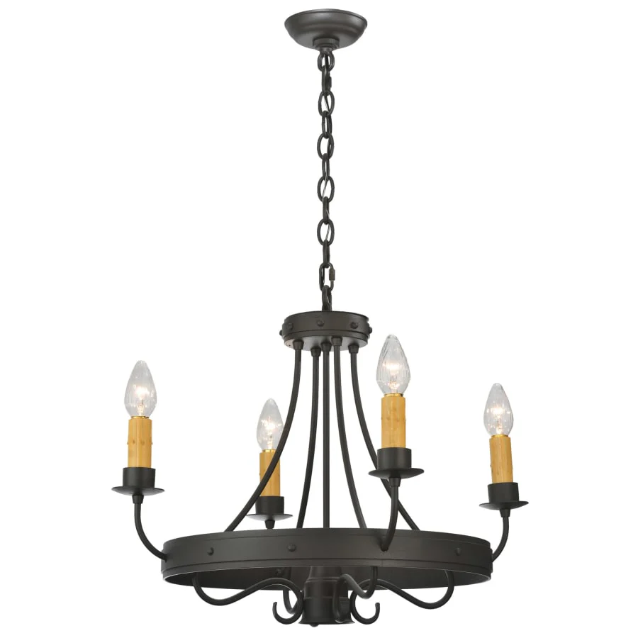 Meyda Tiffany 25" W Franciscan 4 Arm Chandelier - Image 1