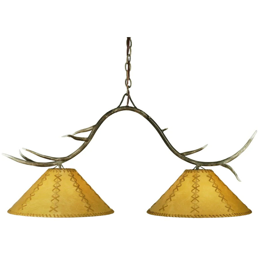 Meyda Tiffany 44" L Branches 2 Light Faux Leather Island Chandelier - Image 1