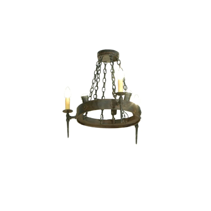 Meyda Tiffany 27" W Warwick 6 Light with Uplight Chandelier - Image 1