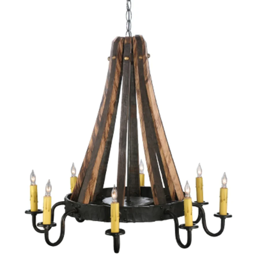 Meyda Tiffany Barrel Stave Madera 8 Light 27" Wide Taper Candle Style Chandelier - Image 1