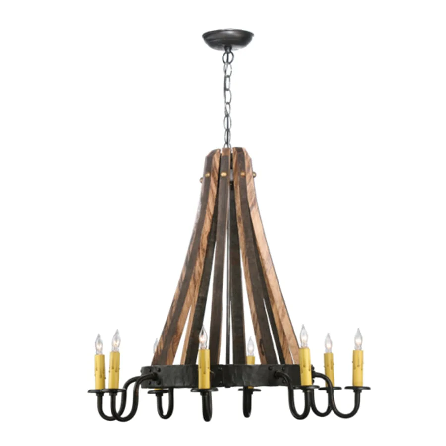 Meyda Tiffany Barrel Stave Madera 8 Light 27" Wide Taper Candle Style Chandelier - Image 3