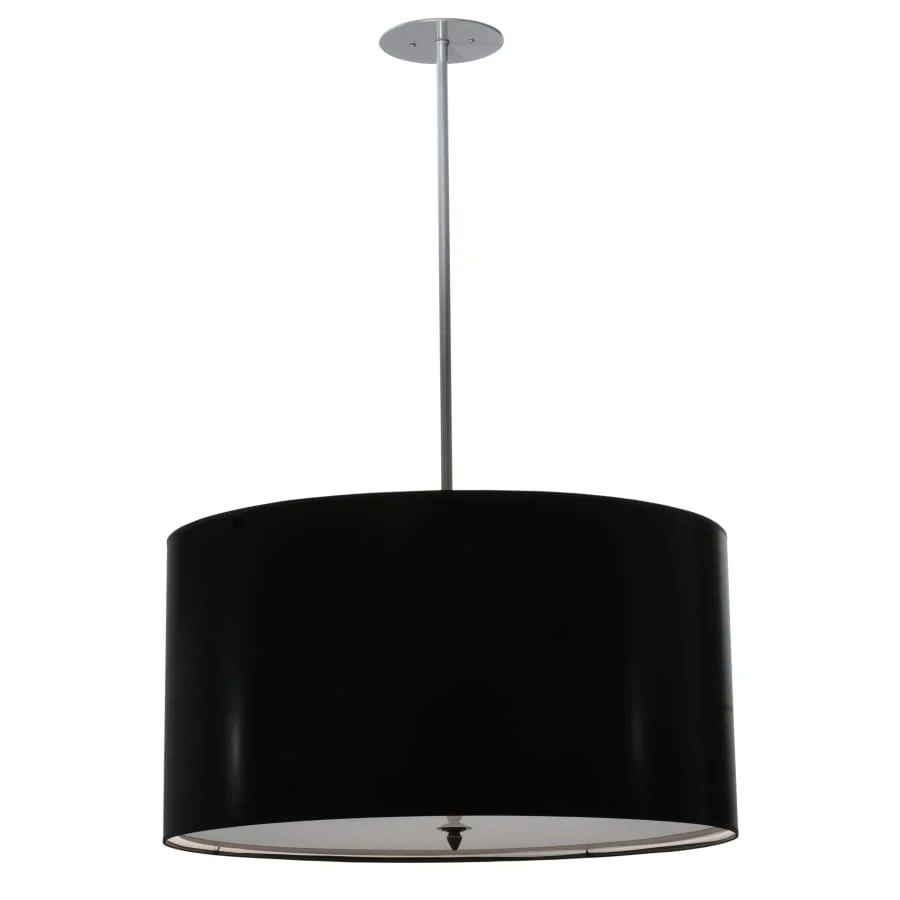 Meyda Tiffany 32" W Cilindro Black Paper Pendant - Image 1
