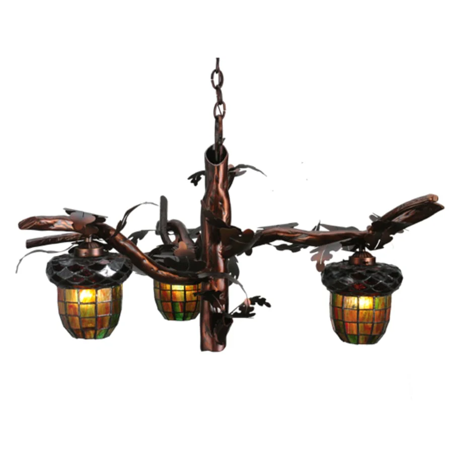 Meyda Tiffany Acorn Branch 3 Light 40" Wide Chandelier - Image 1