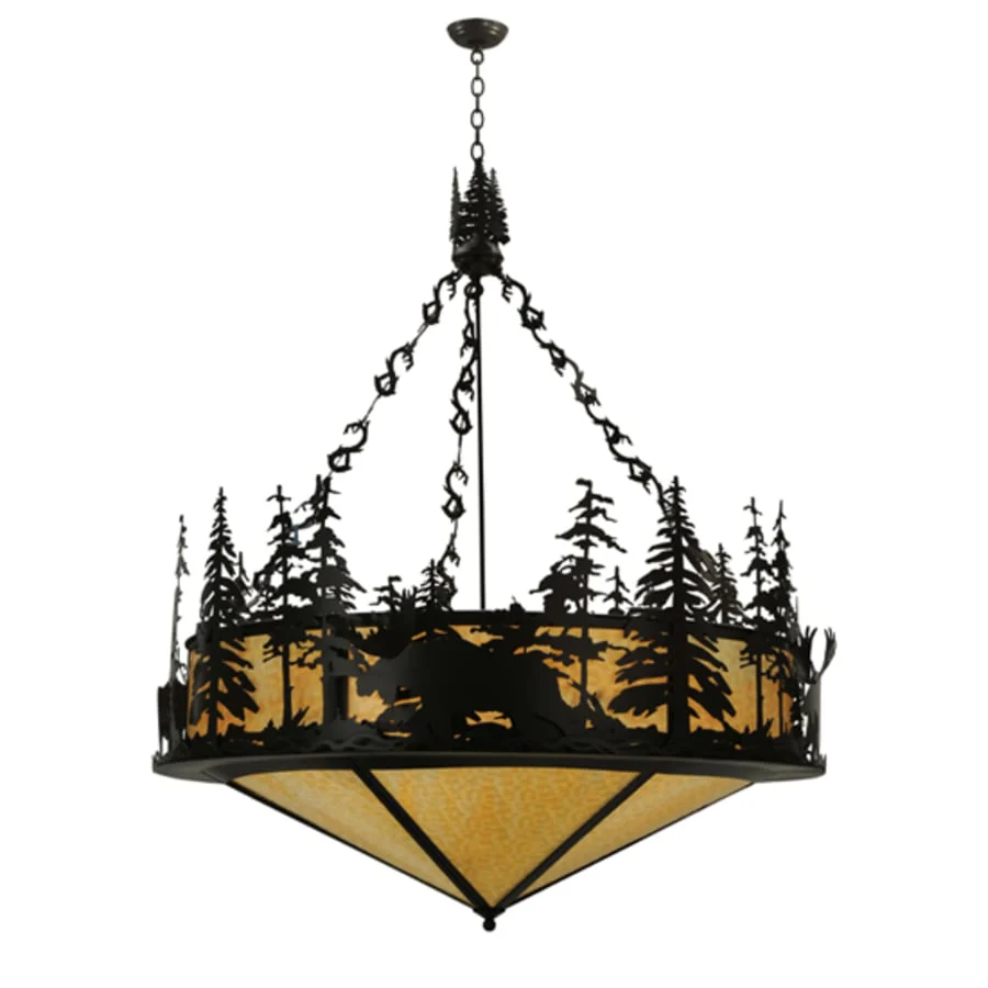 Meyda Tiffany Moose at Dusk 6 Light 56" Wide Pendant - Image 2