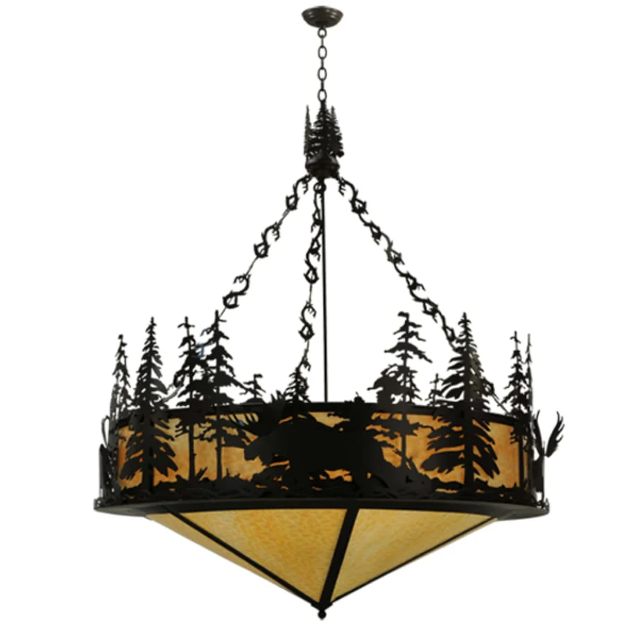 Meyda Tiffany Moose at Dusk 6 Light 56" Wide Pendant - Image 3