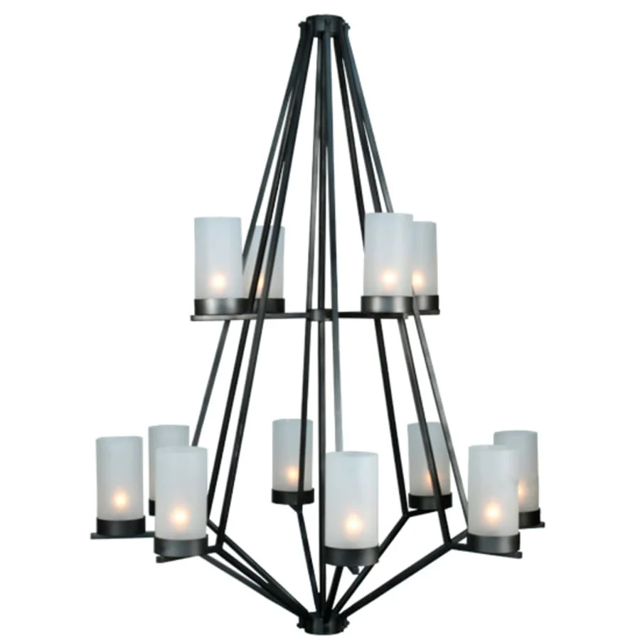 Meyda Tiffany Galen 12 Light 60" Wide Wrought Iron Candle Style Chandelier - Image 3