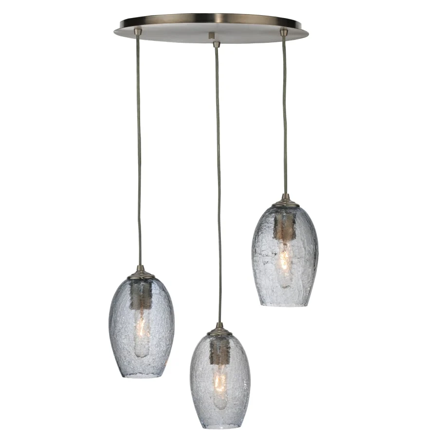 Meyda Tiffany 20" W Crackle Orb 3 Light Mouth Blown Shower Flush Mount Ceiling Fixture - Image 1