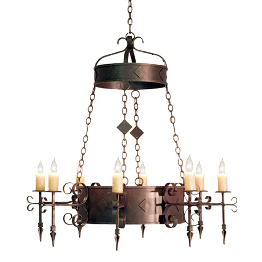 Meyda Tiffany Diamante 8 Light 48" Wide Wrought Iron Candle Style Chandelier - Image 1