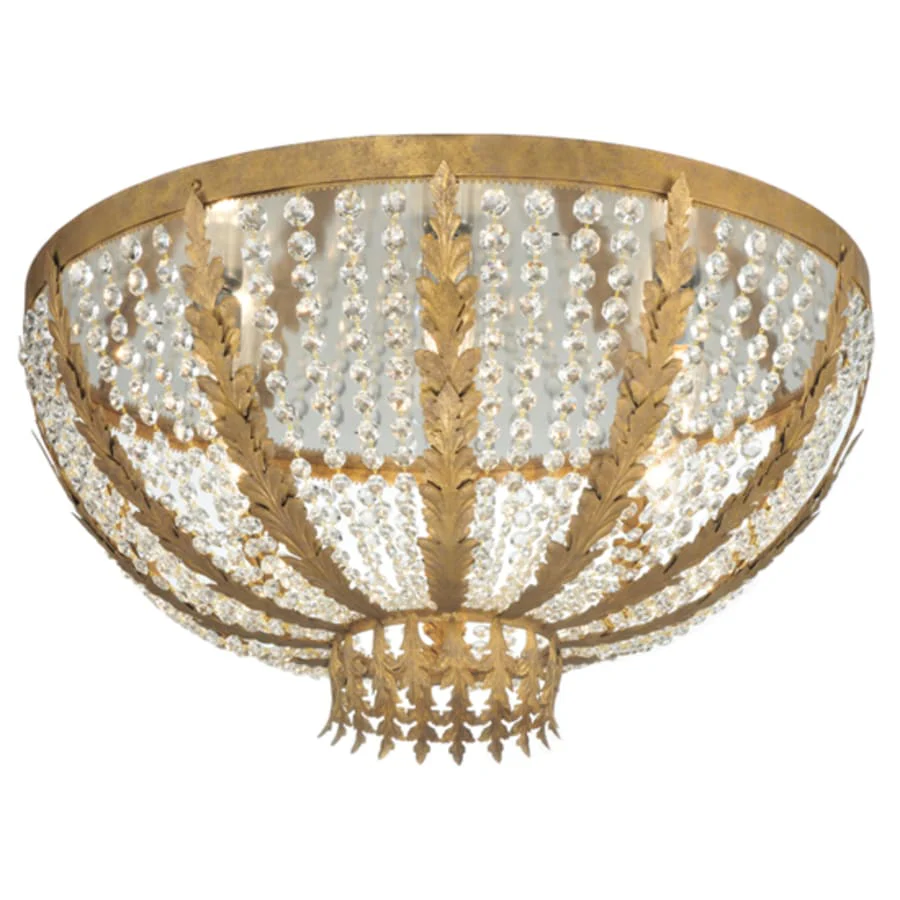 Meyda Tiffany Chrisanne 5 Light 33" Wide Flush Mount Bowl Ceiling Fixture - Chrome Finish - Image 1