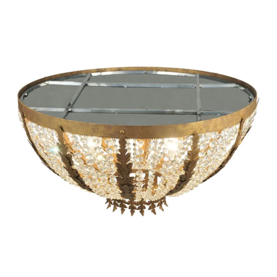 Meyda Tiffany Chrisanne 5 Light 33" Wide Flush Mount Bowl Ceiling Fixture - Chrome Finish - Image 3