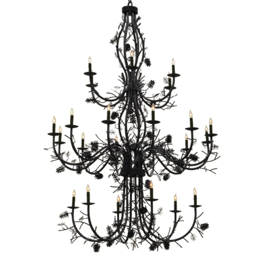 Meyda Tiffany Pinecone 24 Light 60" Wide Taper Candle Style Chandelier - Image 1