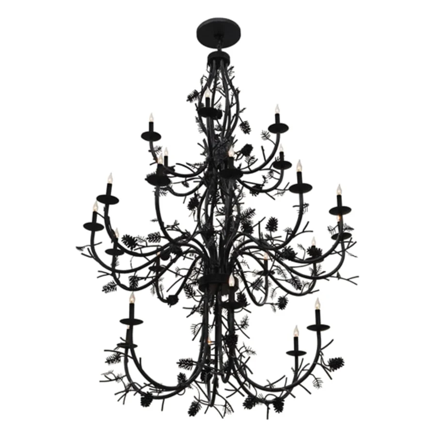 Meyda Tiffany Pinecone 24 Light 60" Wide Taper Candle Style Chandelier - Image 3