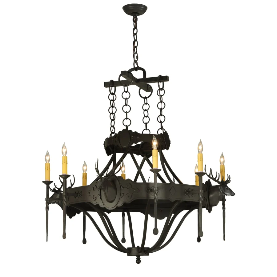 Meyda Tiffany 40" W Stag 8 Light Chandelier - Image 1