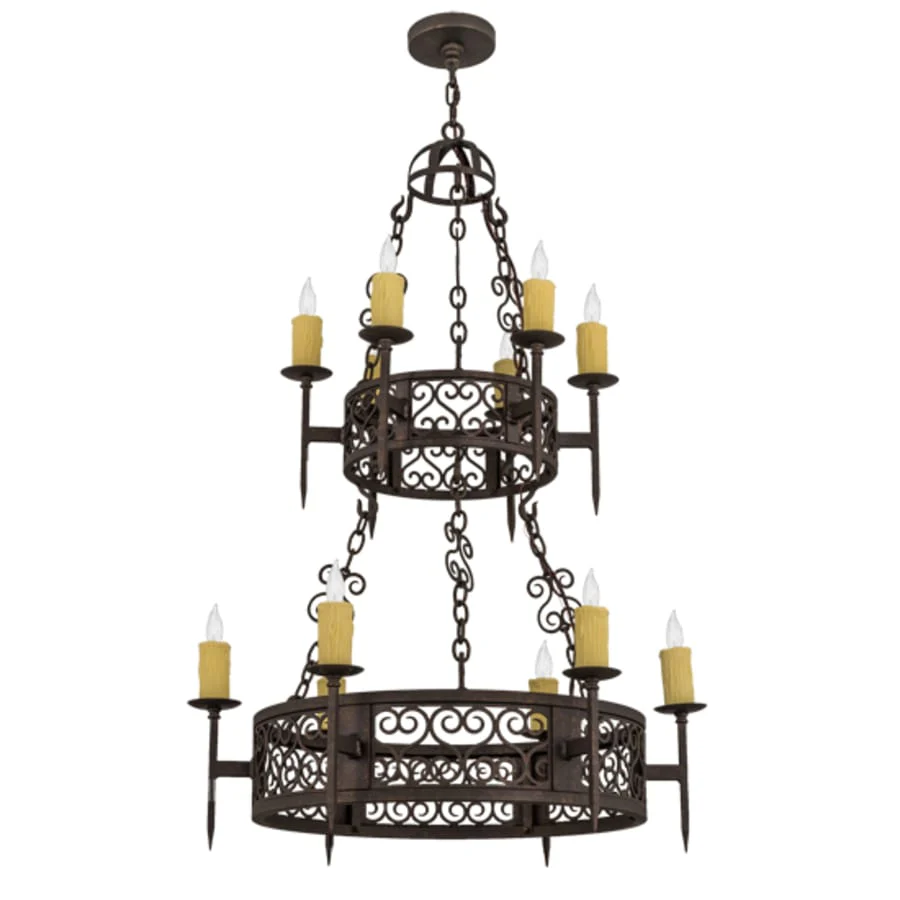 Meyda Tiffany Toscano 12 Light 36" Wide Taper Candle Style Chandelier - Image 2
