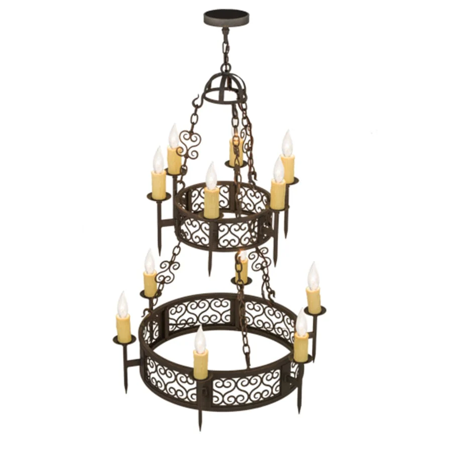 Meyda Tiffany Toscano 12 Light 36" Wide Taper Candle Style Chandelier - Image 3