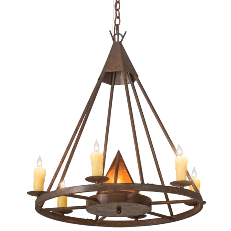 Meyda Tiffany Desert Arrow 7 Light 30" Wide Taper Candle Style Chandelier - Image 1