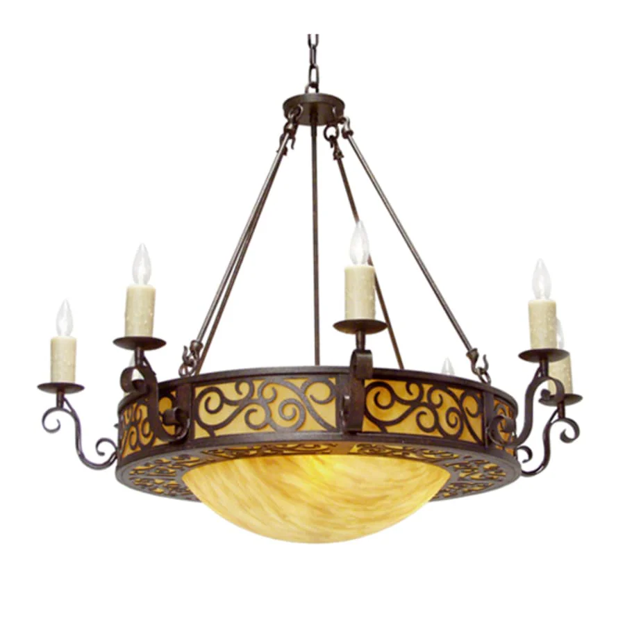 Meyda Tiffany Delano 10 Light 42" Wide Taper Candle Style Chandelier - Cajun Spice Finish - Image 1