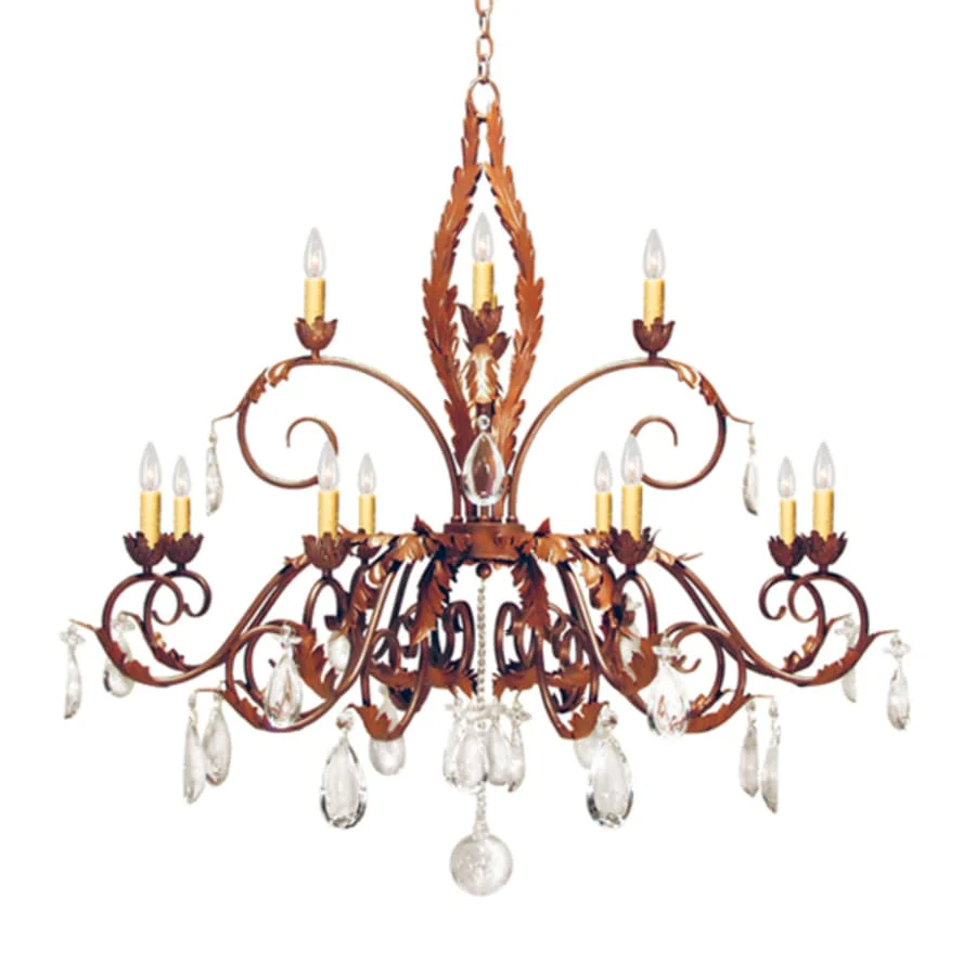 Meyda Tiffany Country French 12 Light 48" Wide Crystal Candle Style Chandelier - Image 1