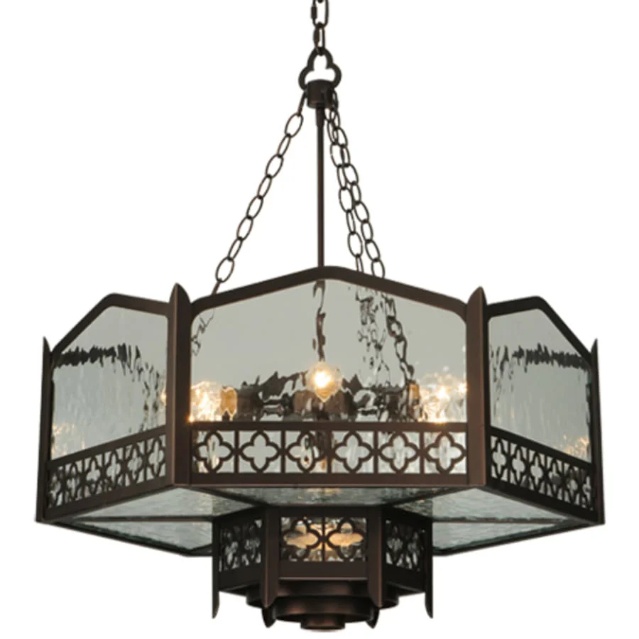 Meyda Tiffany Church 6 Light 30" Wide Abstract Pendant - Image 1