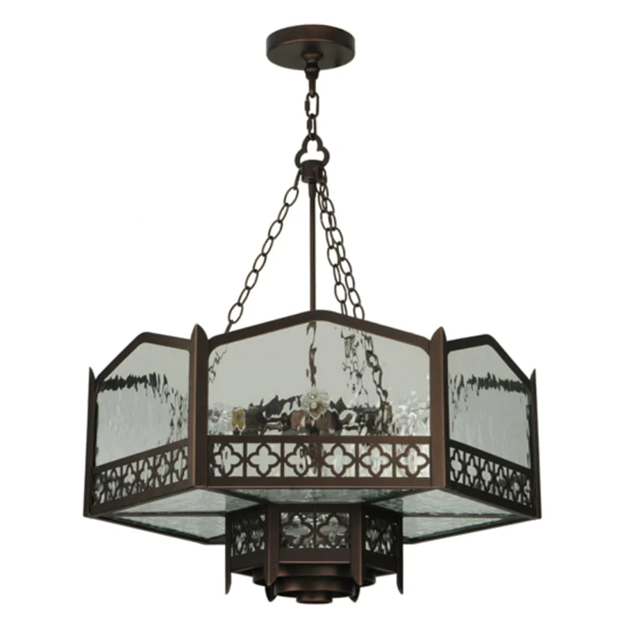 Meyda Tiffany Church 6 Light 30" Wide Abstract Pendant - Image 3