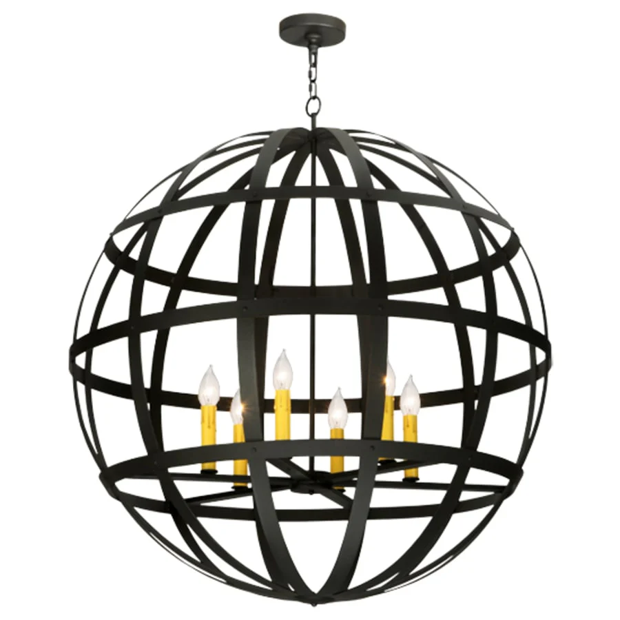 Meyda Tiffany Atlas 6 Light 42" Wide Taper Candle Pendant - Image 2