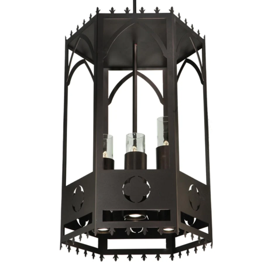 Meyda Tiffany Woolf 3 Light 24" Wide Pillar Candle Pendant - Image 3
