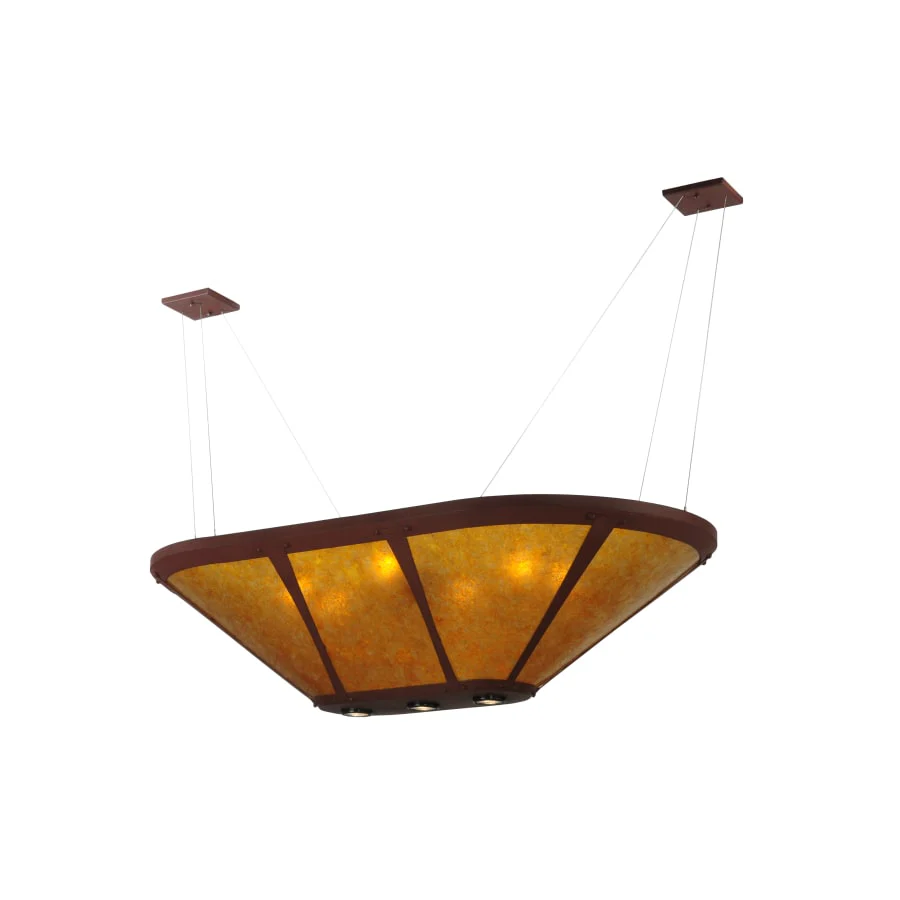 Meyda Tiffany 50" L Van Erp Amber Mica Oblong Inverted Chandelier - Image 1