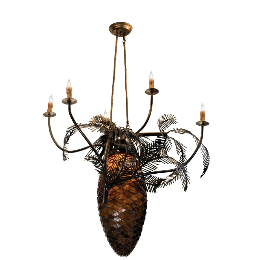 Meyda Tiffany Pinecone 5 Light 29-1/2" Wide Chandelier - Image 1