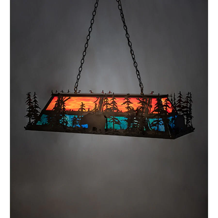 Meyda Tiffany Long Bear 6 Light 50" Wide Linear Pendant - Image 1