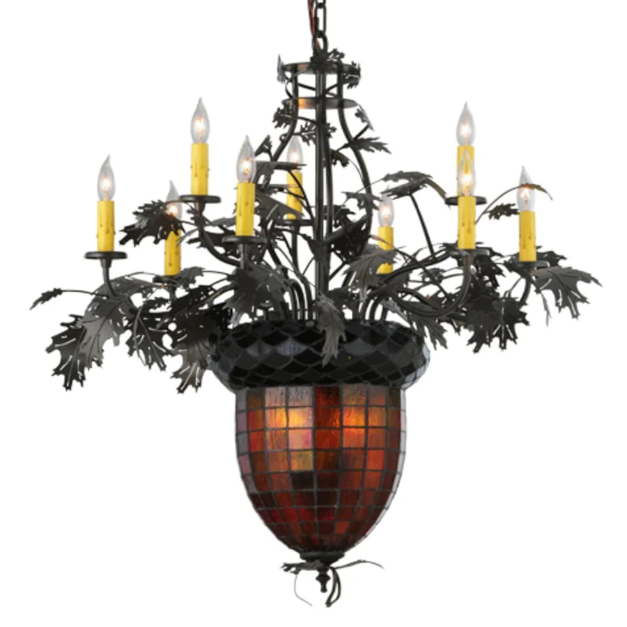 Meyda Tiffany Greenbriar Oak 11 Light 34" Wide Taper Candle Style Chandelier - Image 1