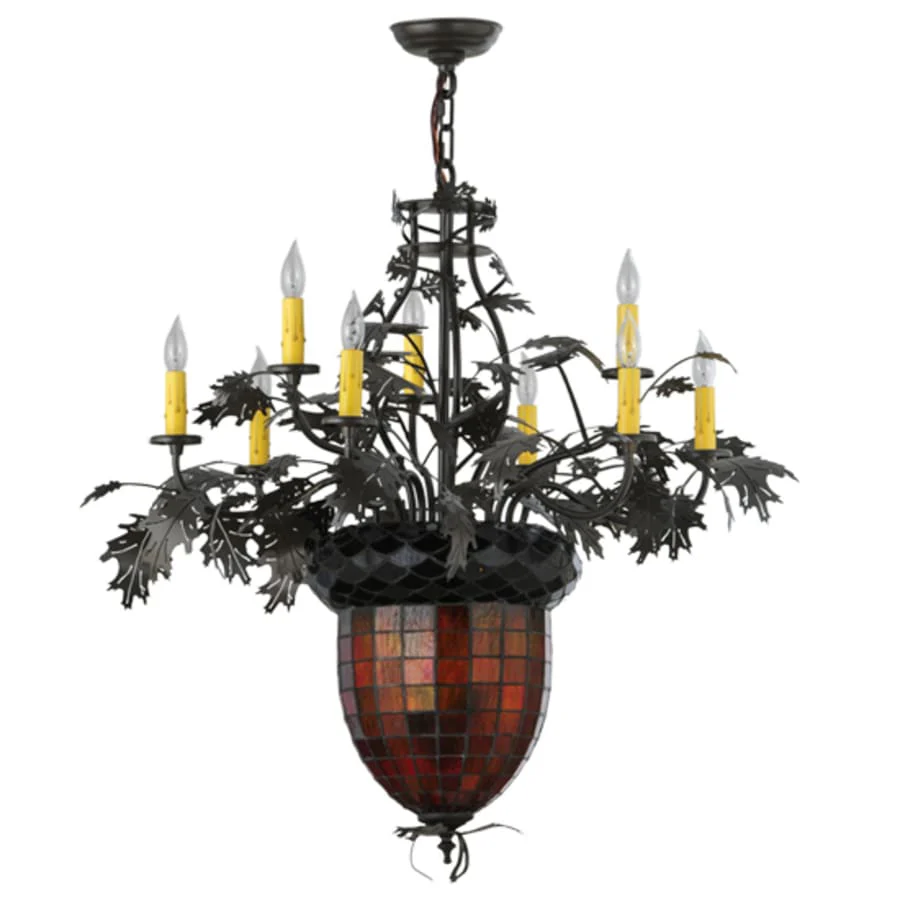 Meyda Tiffany Greenbriar Oak 11 Light 34" Wide Taper Candle Style Chandelier - Image 2