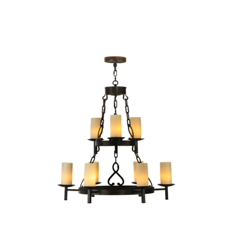 Meyda Tiffany Newcastle 9 Light 33" Wide Pillar Candle Style Chandelier - Image 2