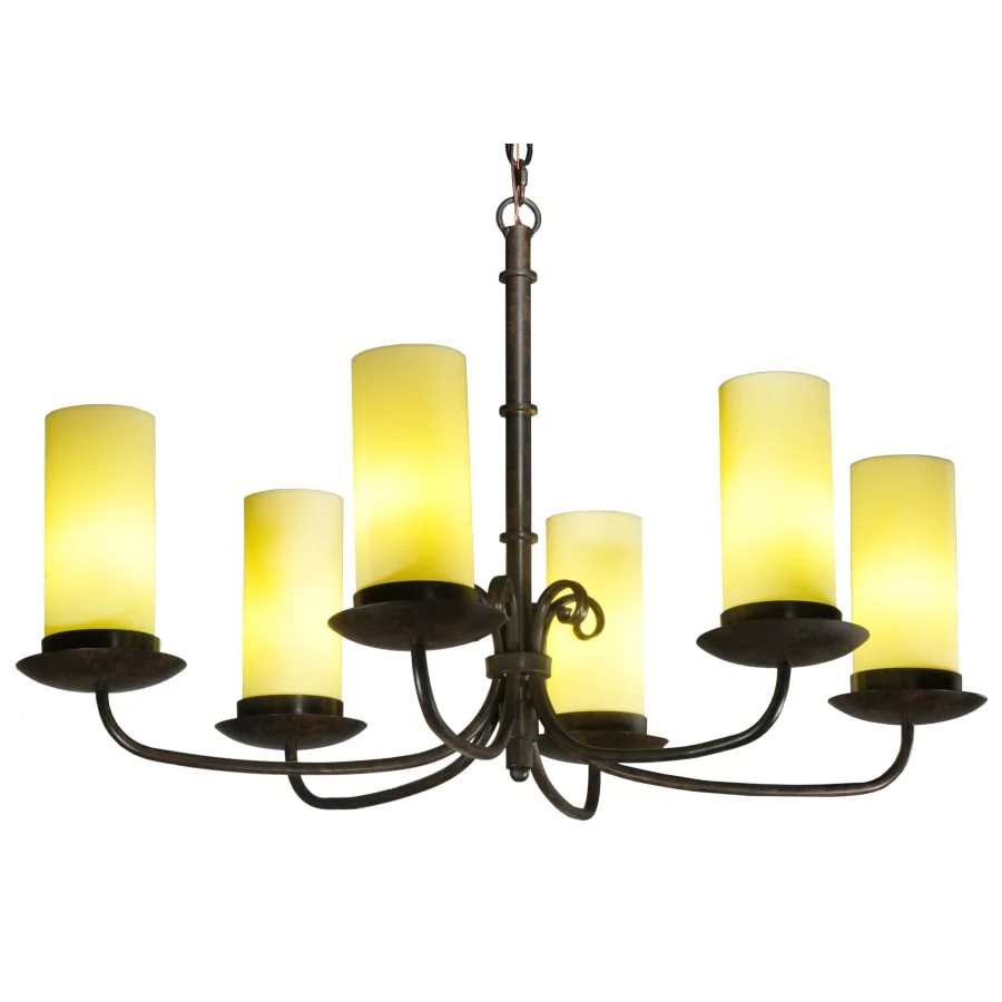 Meyda Tiffany 38" L Atria 6 Light Oblong Chandelier - Image 1