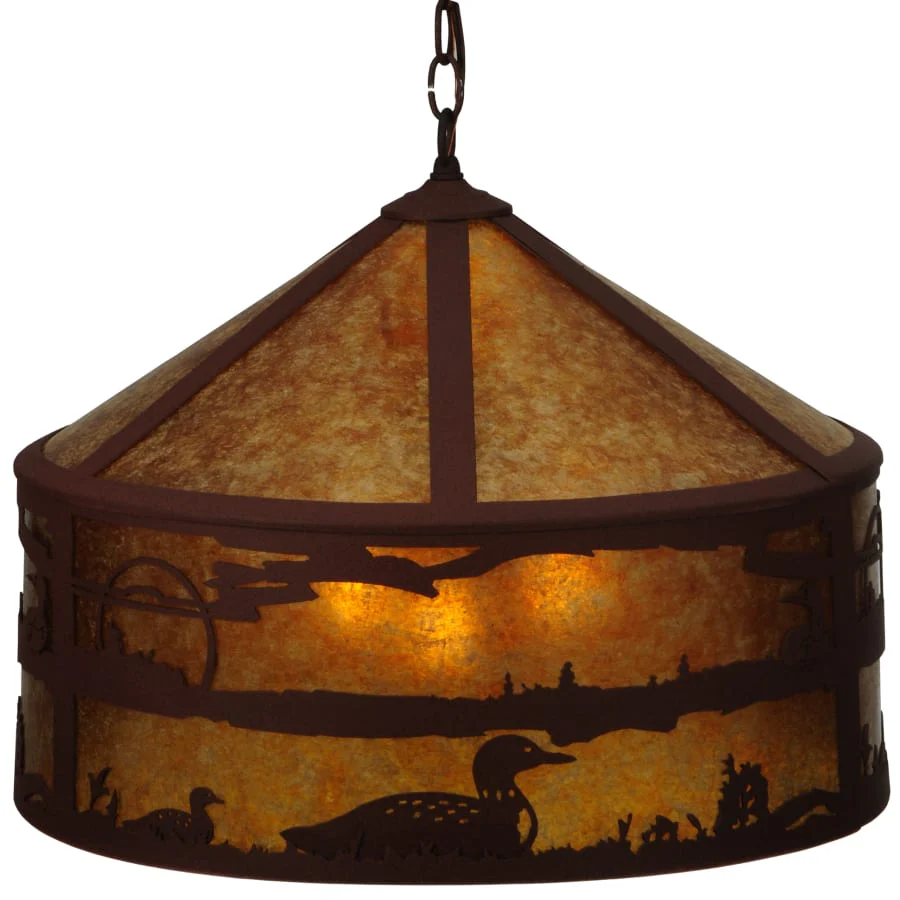 Meyda Tiffany 20.25" W Loon On The Lake Pendant - Image 1