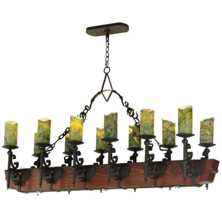 Meyda Tiffany Tudor 15 Light 60" Wide Wrought Iron Candle Style Chandelier - Image 1