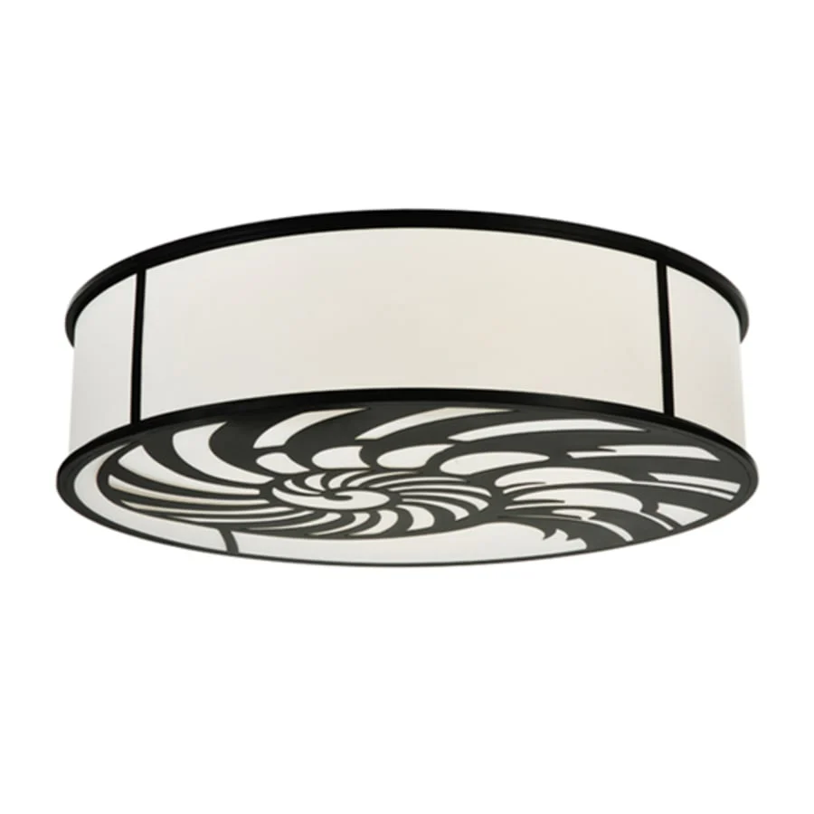 Meyda Tiffany Nautilus 10 Light 60" Wide Flush Mount Drum Ceiling Fixture - Antique Iron Gate Finish - Image 1