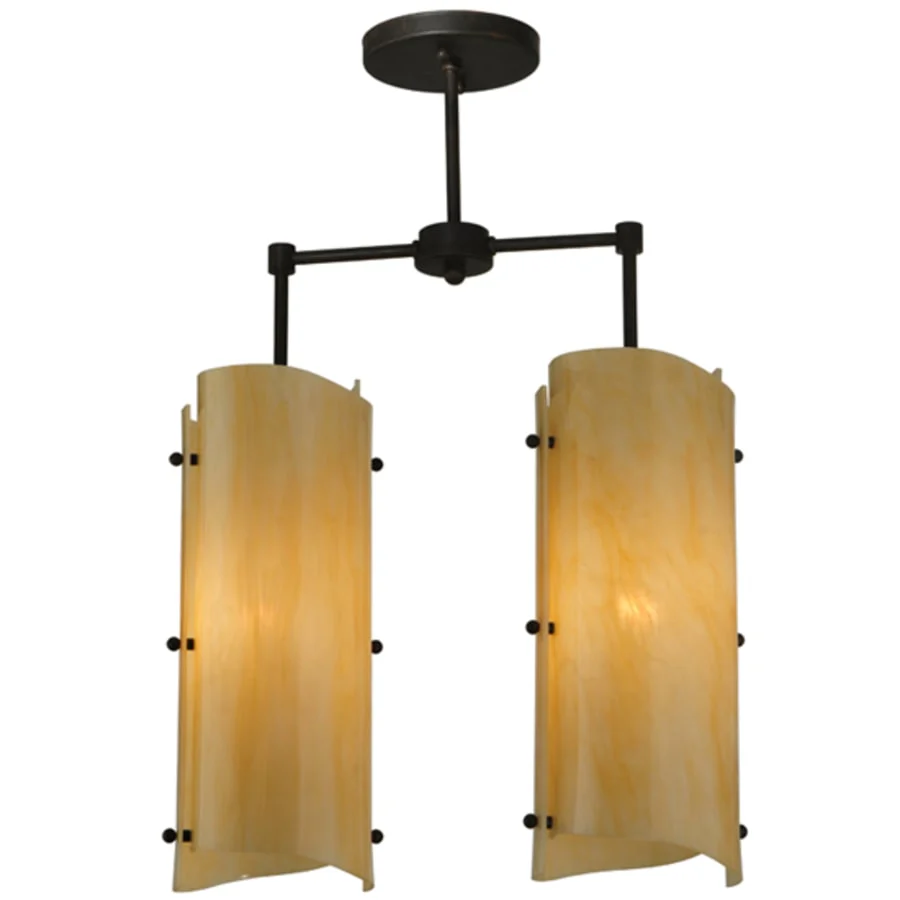 Meyda Tiffany Vortex 2 Light 16" Wide Linear Pendant - Image 2