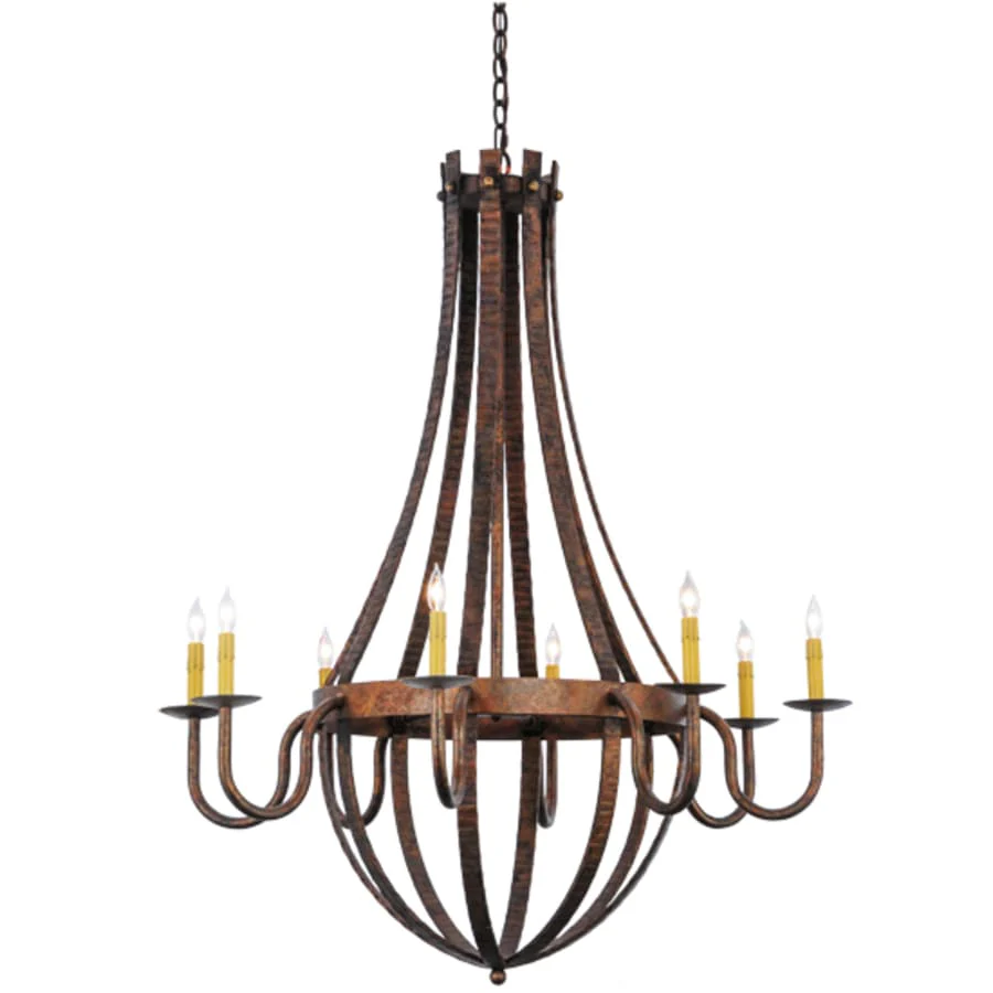 Meyda Tiffany Barrel Stave Madera 8 Light 42" Wide Taper Candle Style Chandelier - Rococo Finish - Image 1
