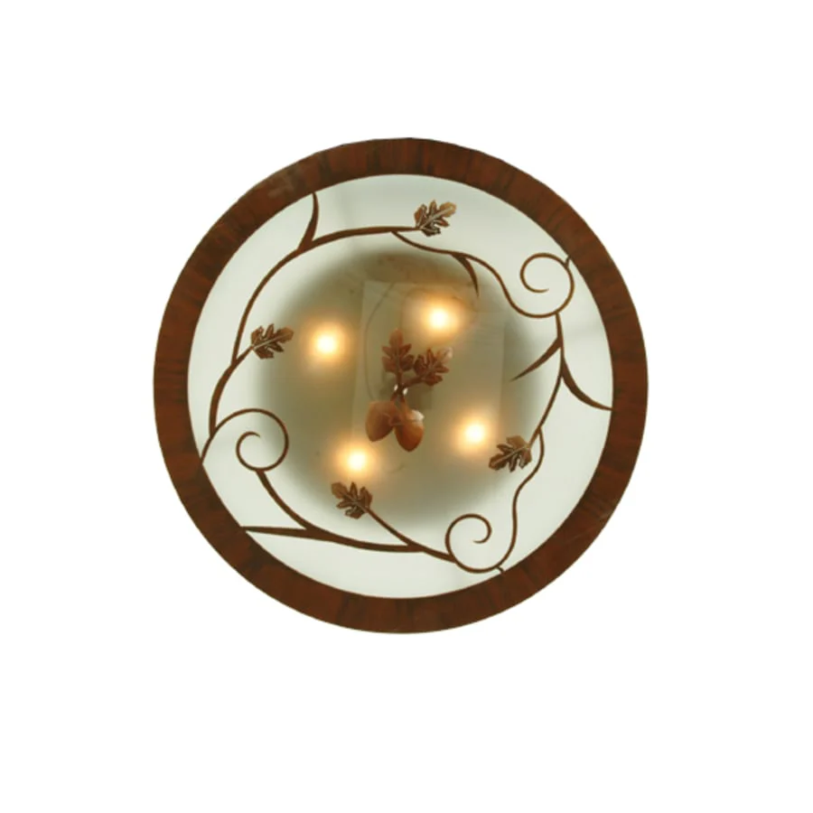 Meyda Tiffany Oak Leaf and Acorn 4 Light 30" Wide Flush Mount Drum Ceiling Fixture - Image 2