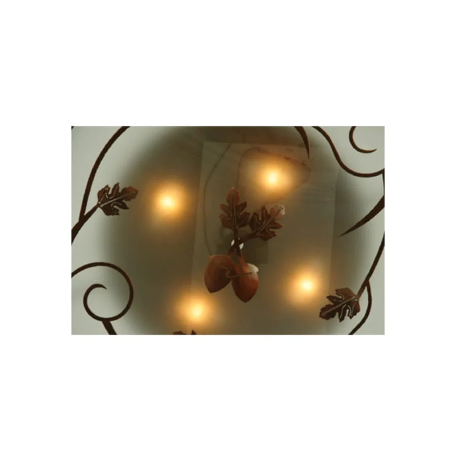 Meyda Tiffany Oak Leaf and Acorn 4 Light 30" Wide Flush Mount Drum Ceiling Fixture - Image 3