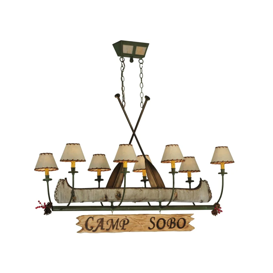 Meyda Tiffany 51.5" L Personalized Canoe 8 Light Chandelier - Image 1