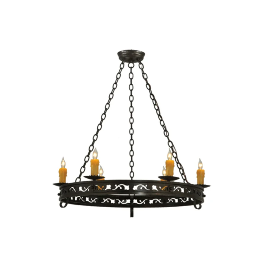 Meyda Tiffany Sagebrush 6 Light 36" Wide Taper Candle Style Chandelier - Image 2