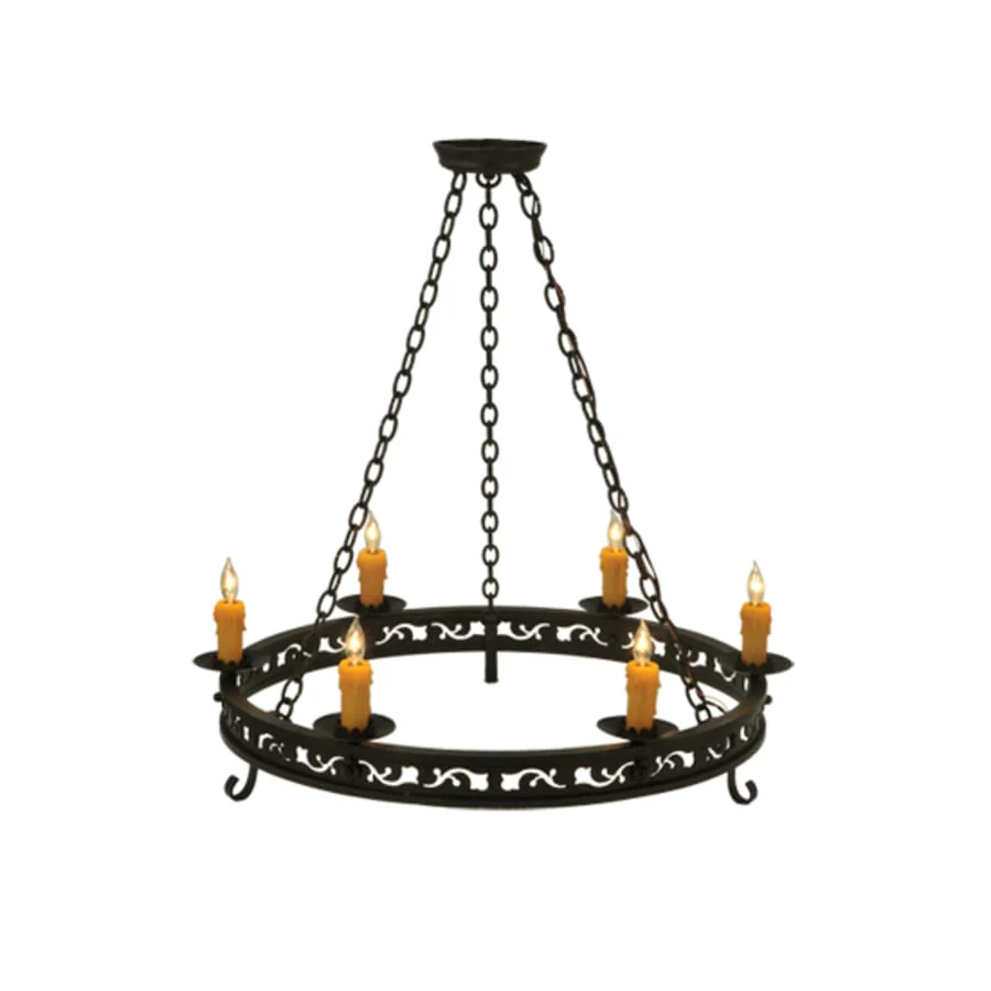 Meyda Tiffany Sagebrush 6 Light 36" Wide Taper Candle Style Chandelier - Image 3