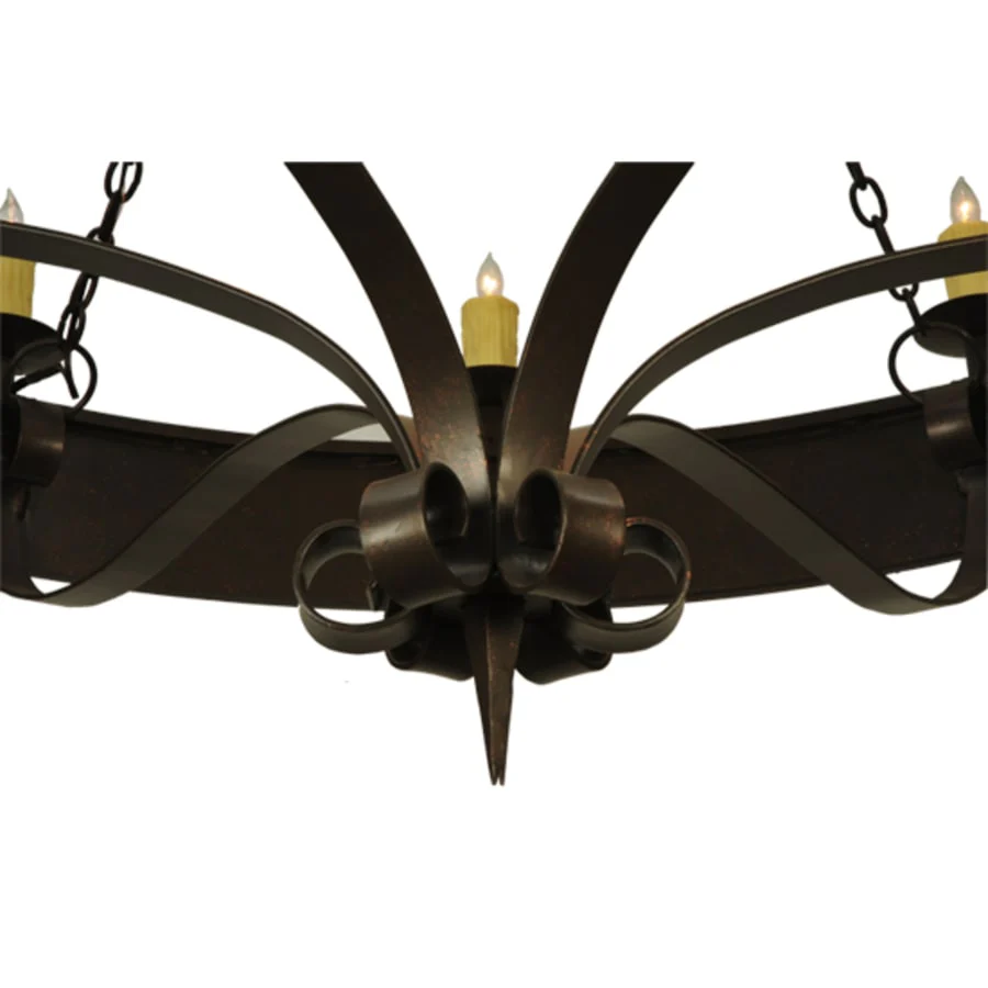 Meyda Tiffany Warwick 12 Light 72" Wide Taper Candle Style Chandelier - Gilded Tobacco Finish - Image 3