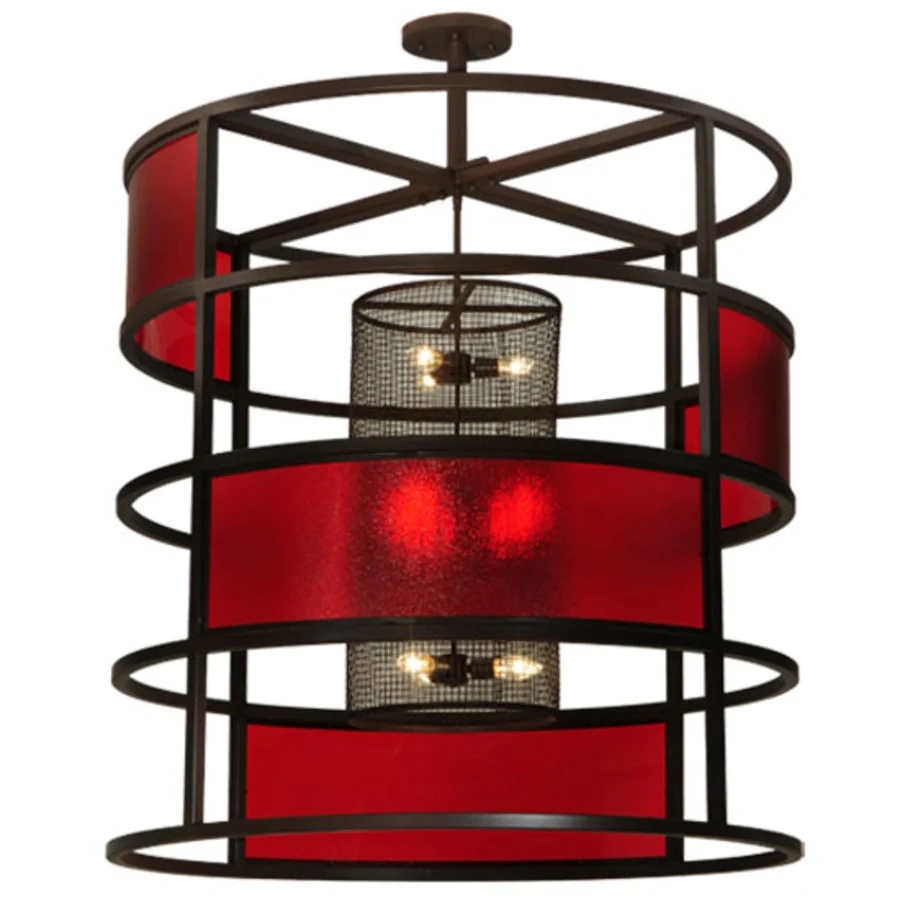 Meyda Tiffany Tavern Red 9 Light 48" Wide Abstract Pendant - Image 1