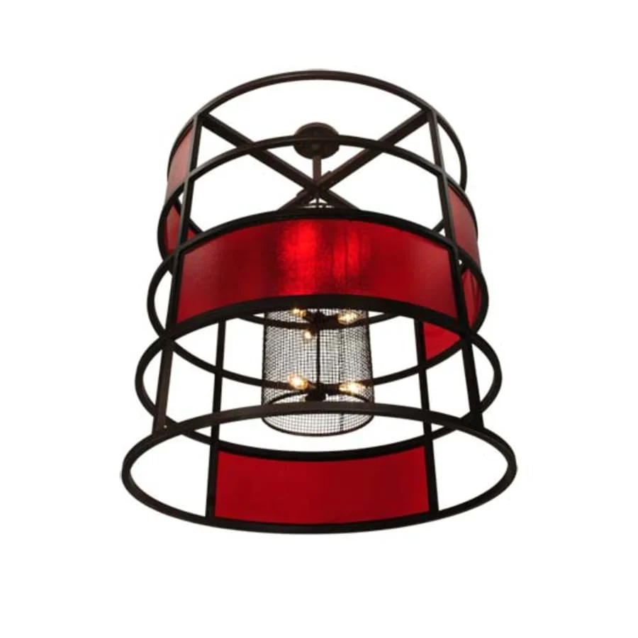 Meyda Tiffany Tavern Red 9 Light 48" Wide Abstract Pendant - Image 3