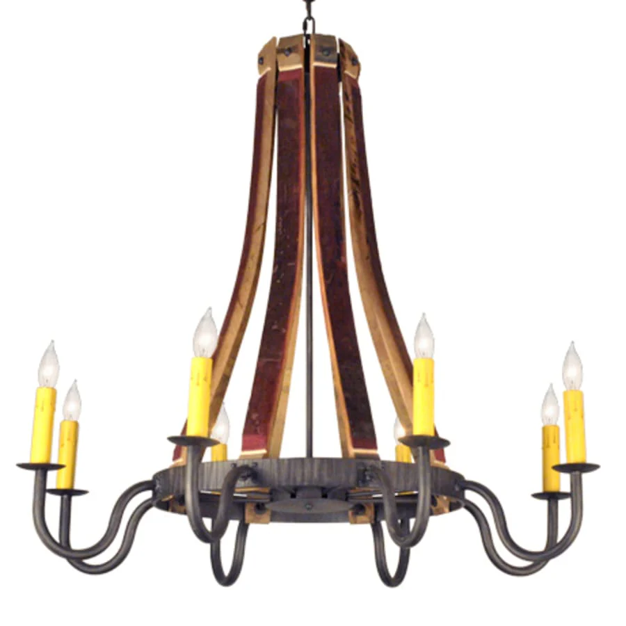 Meyda Tiffany Barrel Stave Madera 8 Light 44" Wide Taper Candle Style Chandelier - Image 1