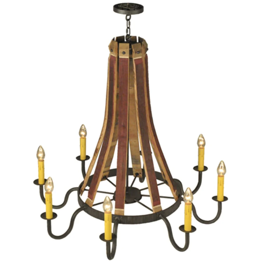 Meyda Tiffany Barrel Stave Madera 8 Light 44" Wide Taper Candle Style Chandelier - Image 2