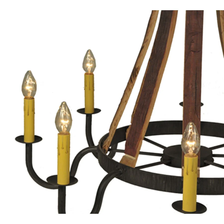 Meyda Tiffany Barrel Stave Madera 8 Light 44" Wide Taper Candle Style Chandelier - Image 3